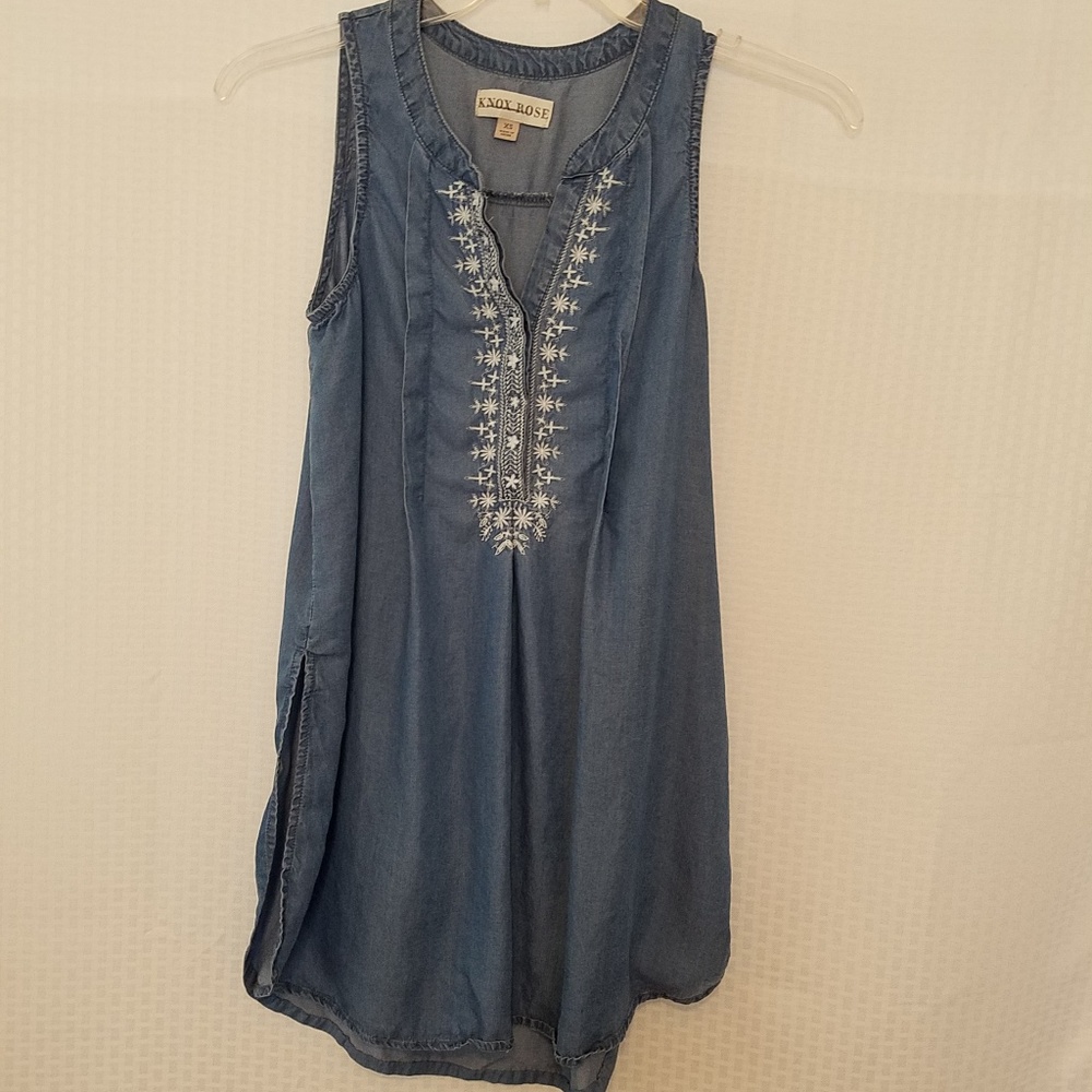 Knox Rose Denim Chambray Hi-Lo Tunic Size XS